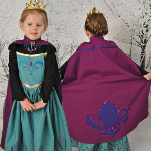 frozen Princess Anna Elsa Queen Girls Cosplay Costume Party Formal Dress New 