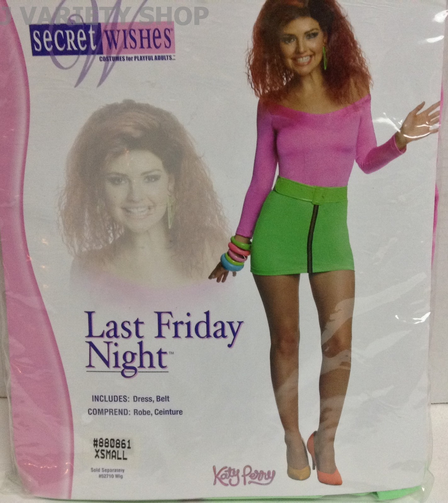 Katy Perry Sz Extra Small Last Friday Night Halloween Costume Neon NEW IP Women