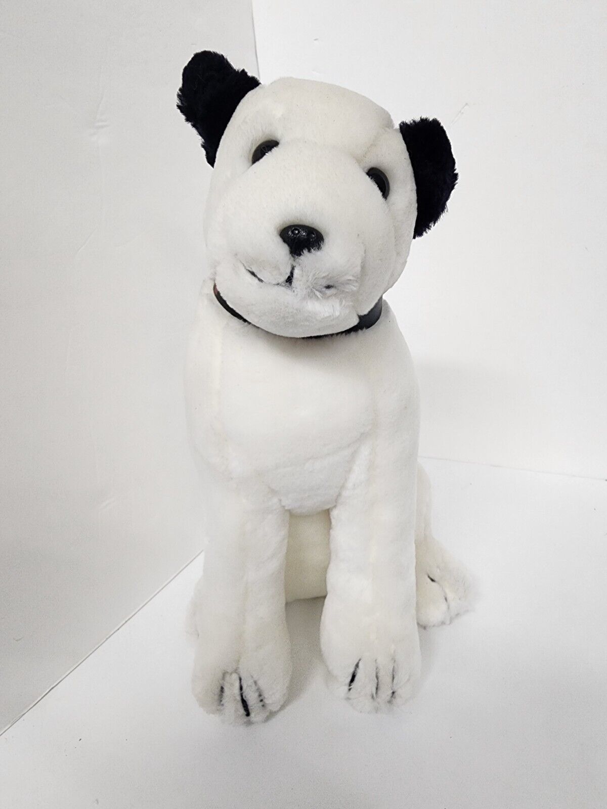 Vintage RCA Dog Plush VHS Mascot Puppy White Black Ears Collar 1992 ...