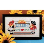 ✔️ WELCOME Sampler Little Girls Rising Sun Heart Bee Cross Stitch Chart - $4.99