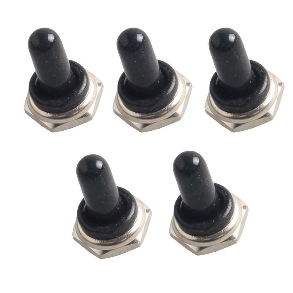 5 X 12mm Black Rubber Rocker Toggle Switch Knob Hat Waterproof Boot Cap
