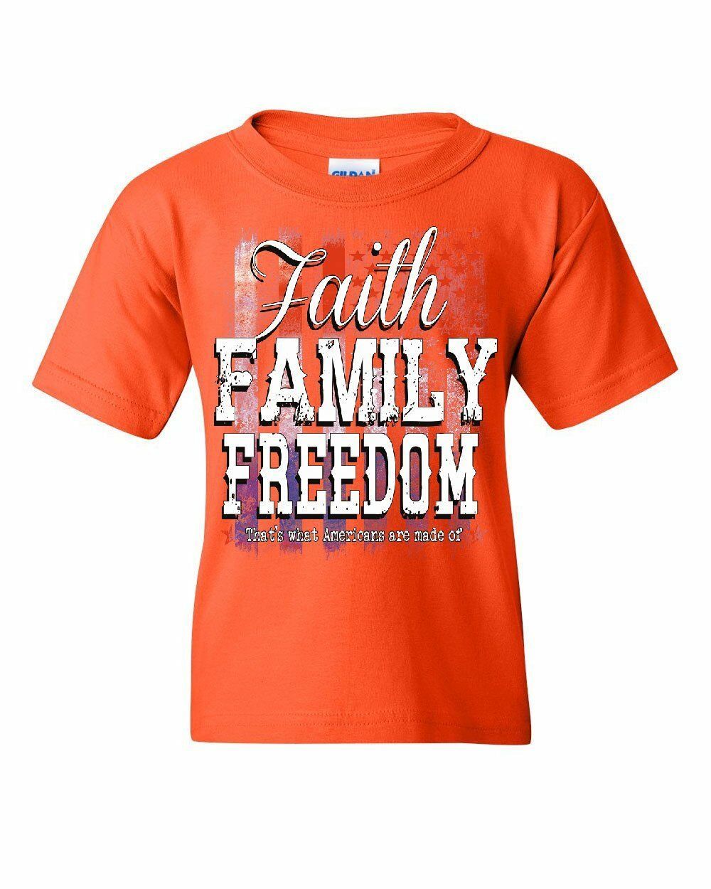 Faith Family Freedom Youth T-Shirt American Values US Flag 4th of July ...