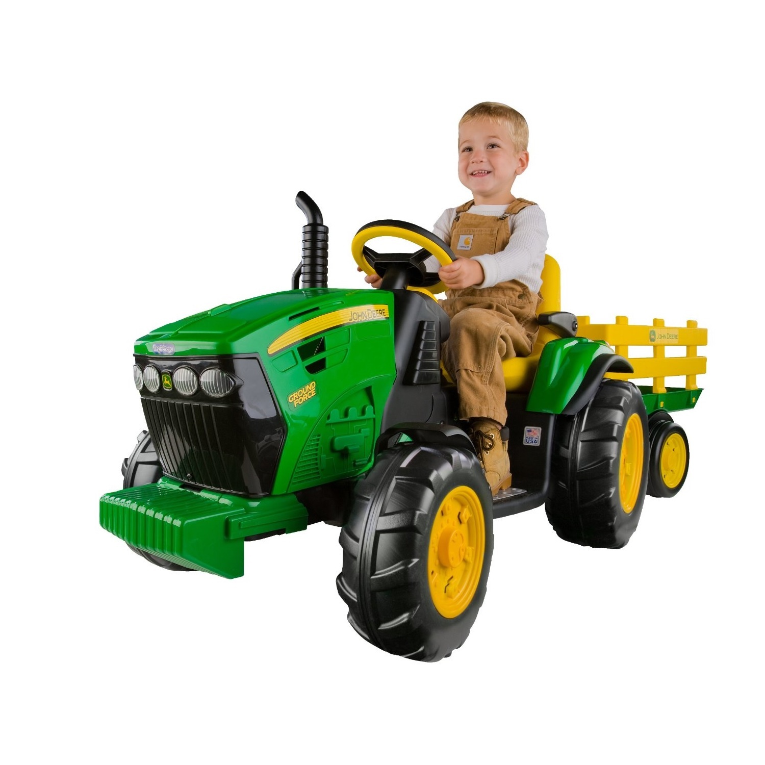 Battery Powered Tractor Kids Ride On Trailer Farm Wheels