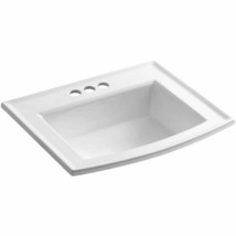 White High Gloss Drop-In Vitreous China Bathroom Sink Overflow Drain 4 in Faucet - $169.64