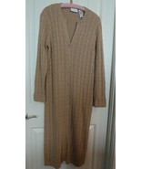 Liz Claiborne Cable Knit Sweater Dress Long Size M Beige - $16.33