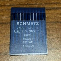 SCHMETZ DBx1 CANU:14:25 1 NM:110 SIZE18 INDUSTRIAL SEWING MACHINE NEEDLES - $15.73