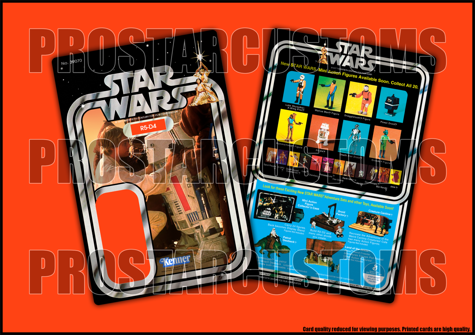 Custom STAR WARS R5-D4 Vintage Style 20-back Inspired Reproduction Card Back