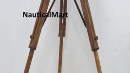 NauticalMart Vintage Wooden Searchlight With Tripod Floor Lamp   image 5