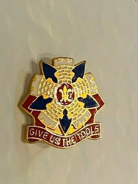 US Military 192nd Engineer Battalion Insignia Pin - Give Us The Tools - $10.00