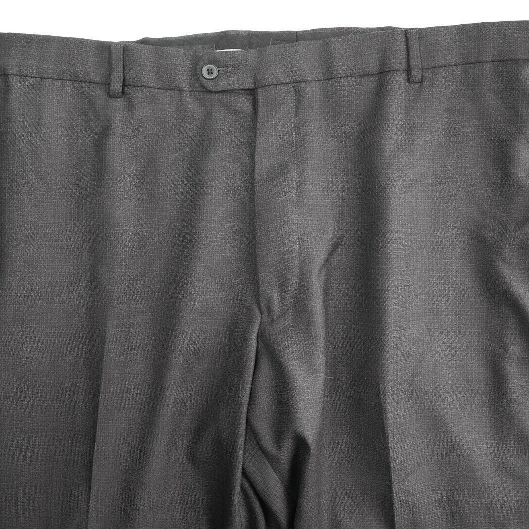 Joseph Abboud Flat Front Non Cuffed Charcoal Gray Dress Pants Mens 43x34 - $24.58