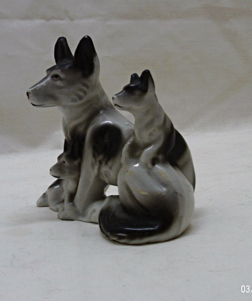 porcelain wolf figurine