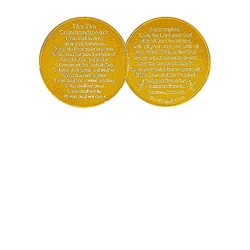 Ten Commandments Christian Tokens Gold 50 Coins