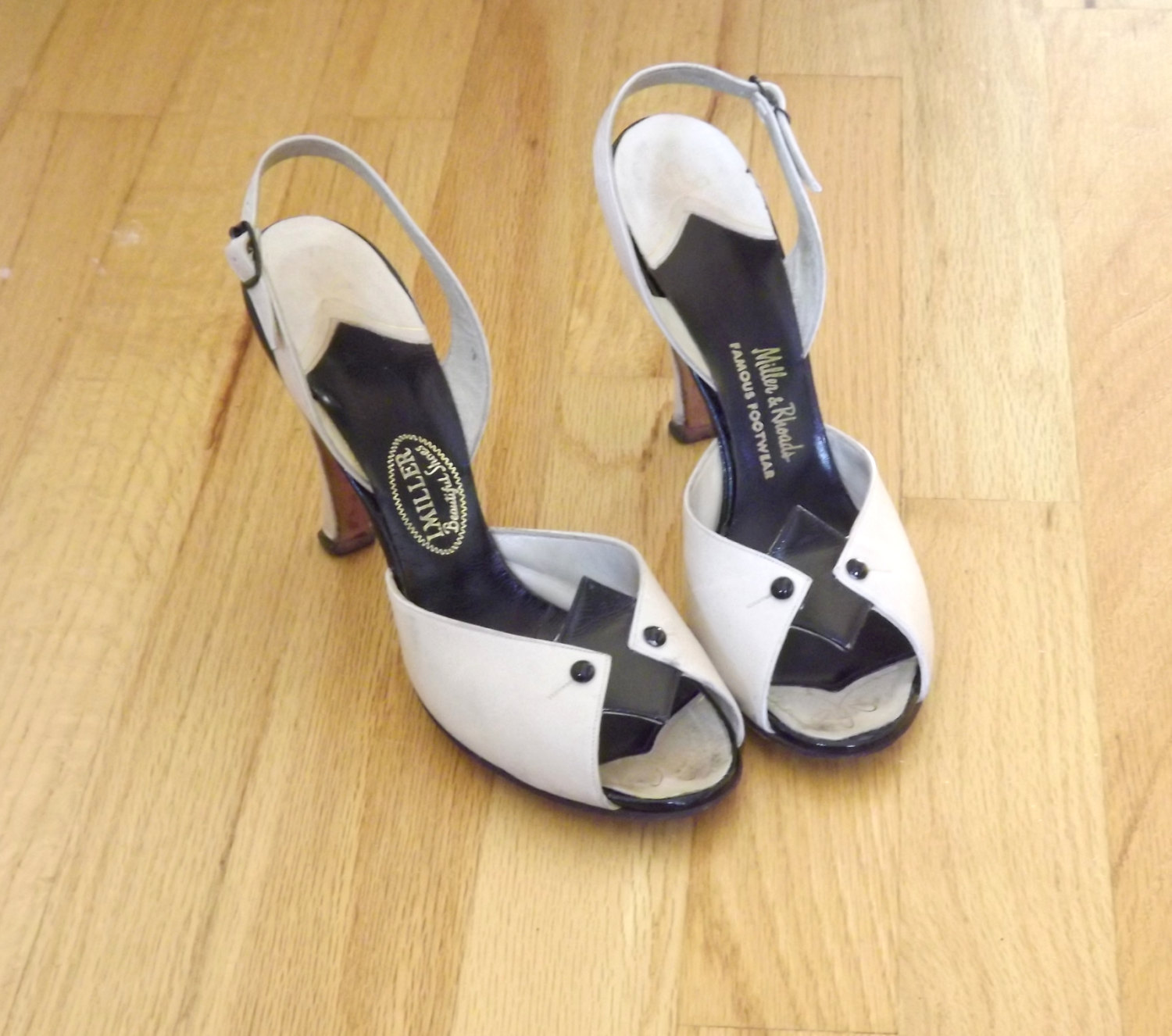 Vintage P Toe Shoes Cream Black And 50 Similar Items Vintage P Toe Shoes Cream Black