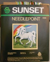 Vintage Sunset Designs Needlepoint Kit The Unicorns Rainbow Linda Gillum 1981 - $16.24