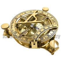 NauticalMart Solid Brass Vintage Marine Sundial Compass