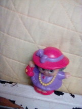 Fisher Price little people Old Lady Red Hat Purple Dress euc - $10.00