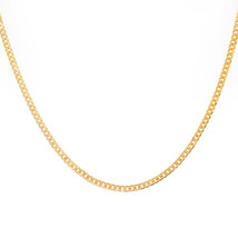 3.1 mm Cuban Curb Link Chain Necklace 14K Yellow Gold Italy 18" long - $583.11