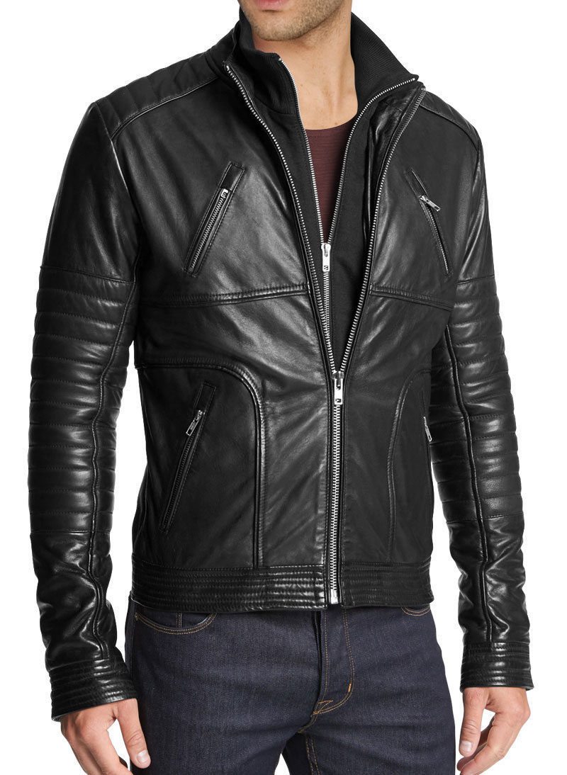 Handmade Mens Fashion Biker Leather Jacket Men Hollywood Style Leather Jacket Outerwear 3668