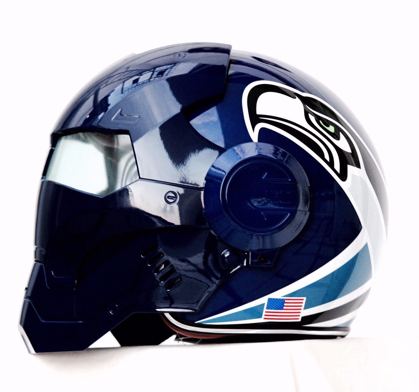 Masei 610 Seattle Seahawks Fans Motorcycle Chopper Helmet - Helmets