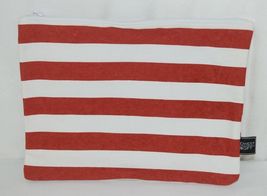 Midwest Gift CBK Three Piece Red White Canvas Zip Up Cosmetic Bag Set image 2