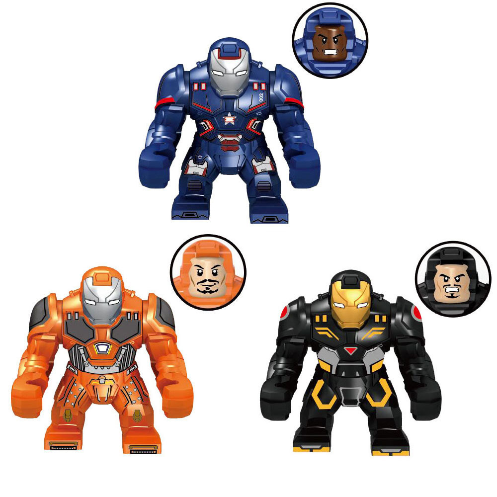 3pcs Marvel Avengers New Release IRON-MAN Minifigure Building Blocks Toy Gift