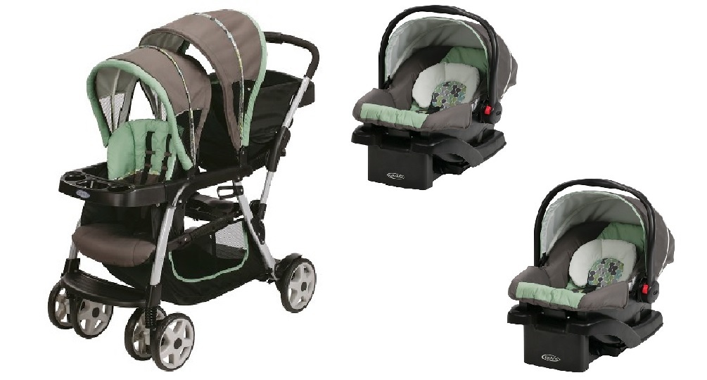 Graco Double Stroller with Car Seats Included Travel System Bundle