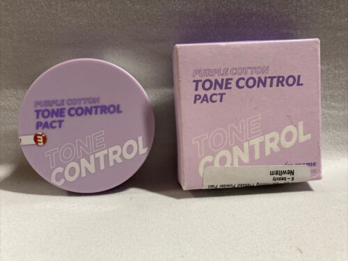 Primary image for I'm Meme Purple Cotton Tone Control Pact Skin Smoothing Correcting 0.33 oz - NEW