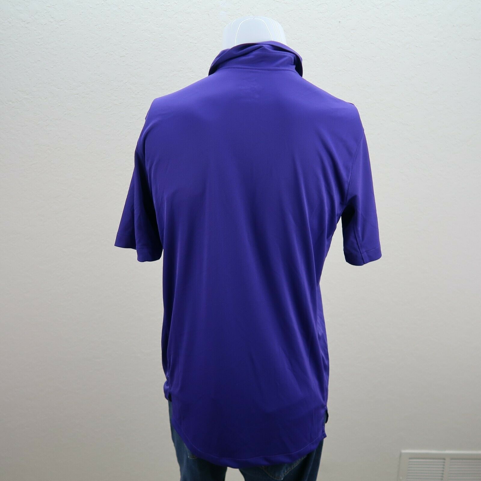 Mens ACU Golf Nike Dri Fit Purple Golf Short Sleeve Polo Shirt Size ...