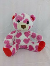 Animal Adventure Bear Plush Sits 8" 2014 Pink Hearts Stuffed Animal Toy - $6.95