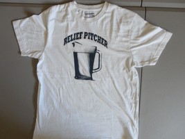 White "Relief Pitcher" Beer Party GAG T Shirt Adult M Free US Shipping - $17.13