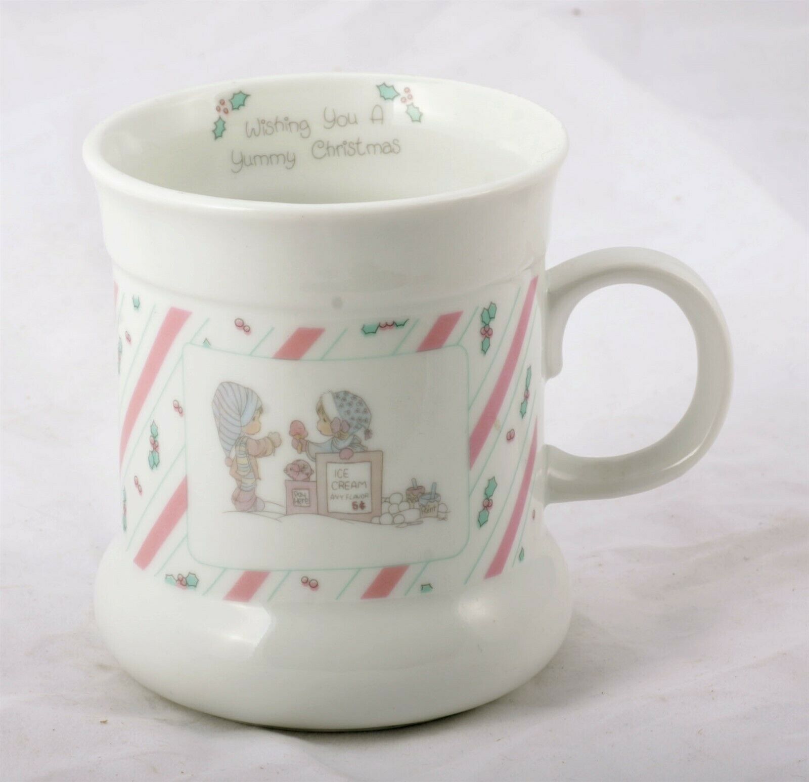 Precious Moments "Wishing You A Yummy Christmas" Collectible Coffee Mug 1989 - $6.50