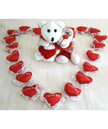 Valentines Day Plush 20 Mini 2&quot;x2.5&quot; I Love You Hearts, a Small Bear &amp; O... - $6.95