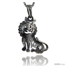 Sterling Silver Lion Pendant, 1 1/4 in tall -Style  - $44.63