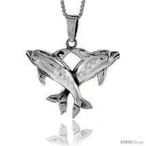 Sterling Silver Dolphin Pendant, 1 1/4 in  - $65.04