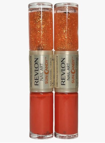 2X Revlon Sun Candy Nail Art 2-In-1 Nail Enamel - Color #450 Lava Flame