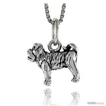Sterling Silver Bulldog Pendant, 1/2in   - $43.60