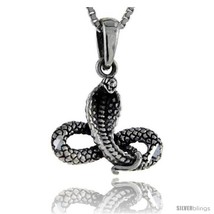 Sterling Silver Cobra Snake Pendant, 7/8 in  - $37.49