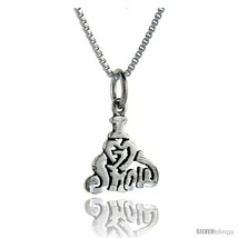 Sterling Silver I Love Snow 1 in wide Talking Pendant. -Style  - $43.79