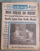  PHILADELPHIA DAILY NEWS MAN WALKS ON MOON - JULY 21 1969 - VG - $45.00