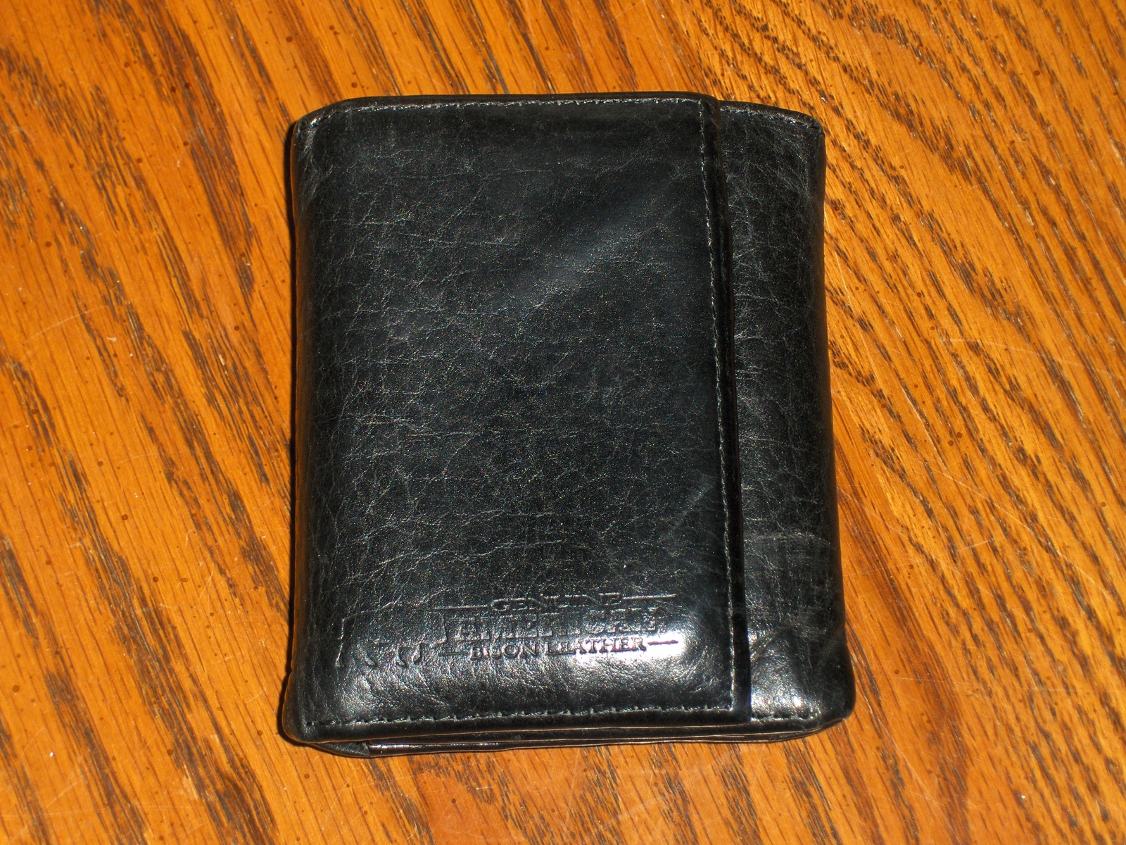 Genuine Bison American Leather Trifold Mens Wallet Black Handcrafted ...