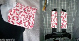 2 piece Set Burp Cloth &amp; Seatbelt Cover Pads  Pink Butterfly - $4.50