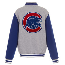 MLB Chicago Cubs Reversible Full Snap Fleece Jacket JH Design Embroidered Logos - $129.99