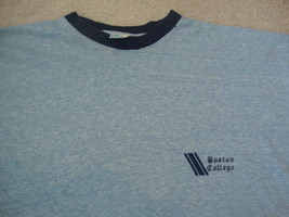 Vintage NCAA Boston College Eagles Champion Brand Blue Bar tag ringer t shirt M - $24.69