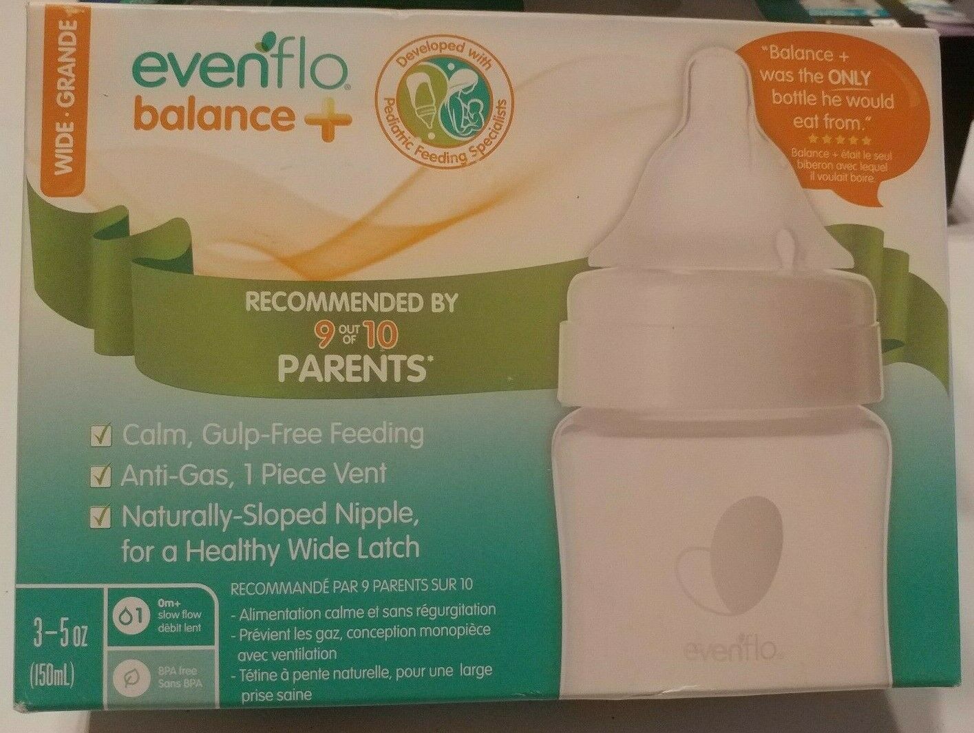 evenflo wide neck bottles