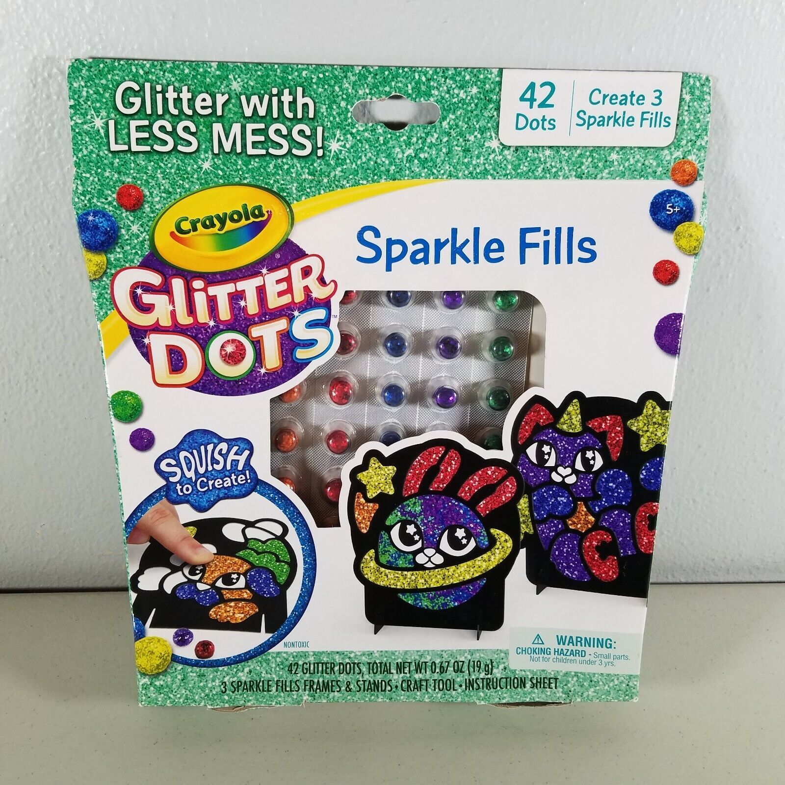 Crayola Glitter Crayon Dots Sparkle Signs Create 3 Sparkle Fills 42 Sealed New - $5.95