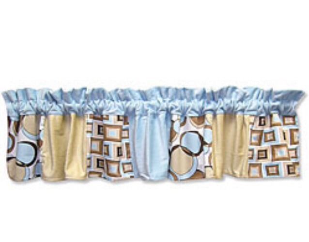 Gray and White Circles Trend Lab Window Valance