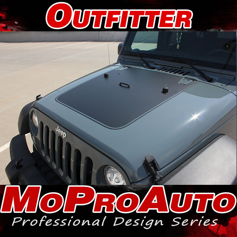 2016 Jeep Wrangler OUTFITTER Hood 3M Pro Vinyl Graphics Stripes Decals ...