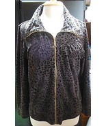 Style &amp; Co. Velour Jacket Leopard Print Full Zipper Size L - $30.00