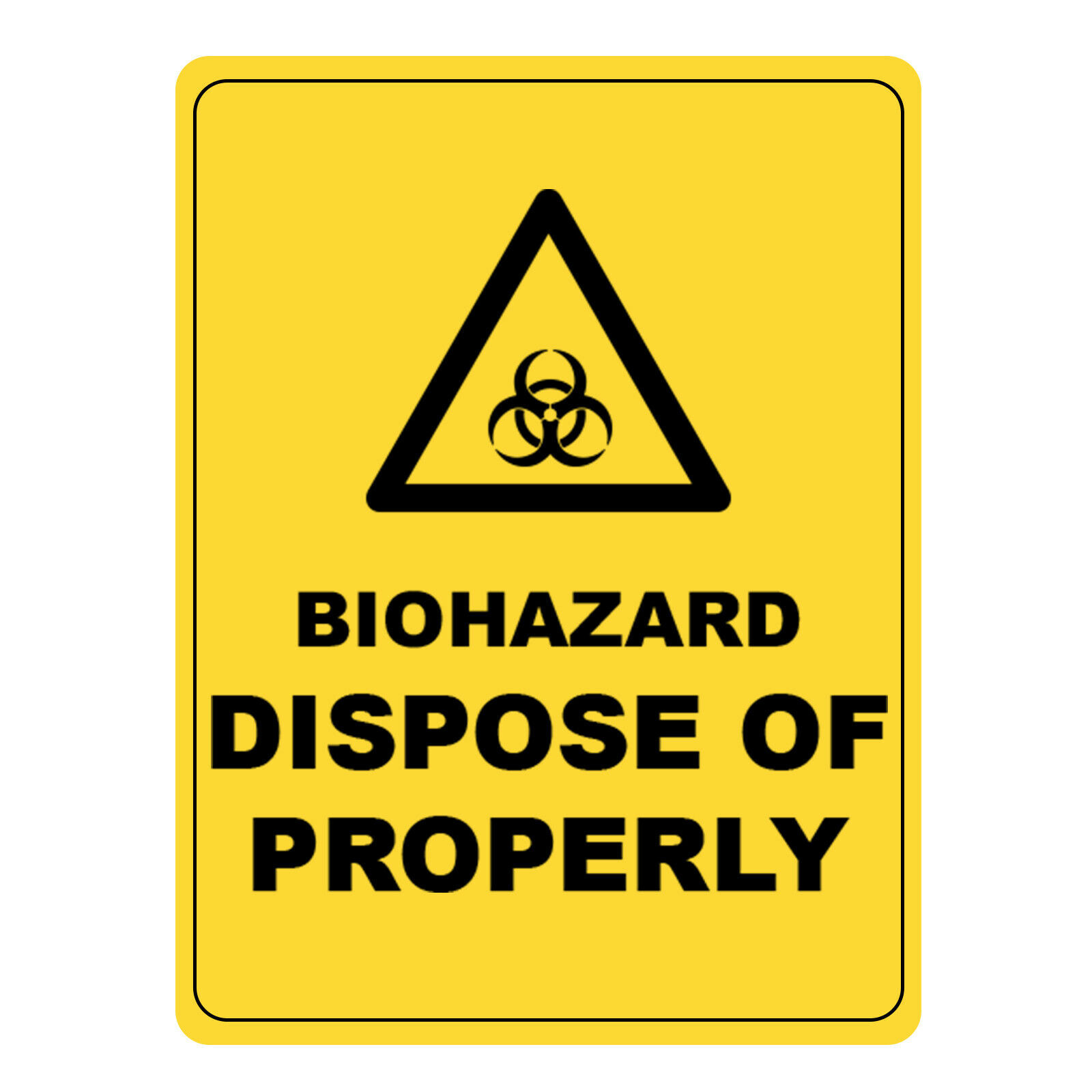 Biohazard Dispose Of Properly Warning Sign, Metal Aluminium Safety ...