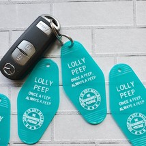 Lolly Peep Motel-Style Key Fob.  ONE Fob With Ring